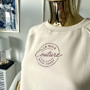 Beżowa bluza BALTIC COAST pink logo