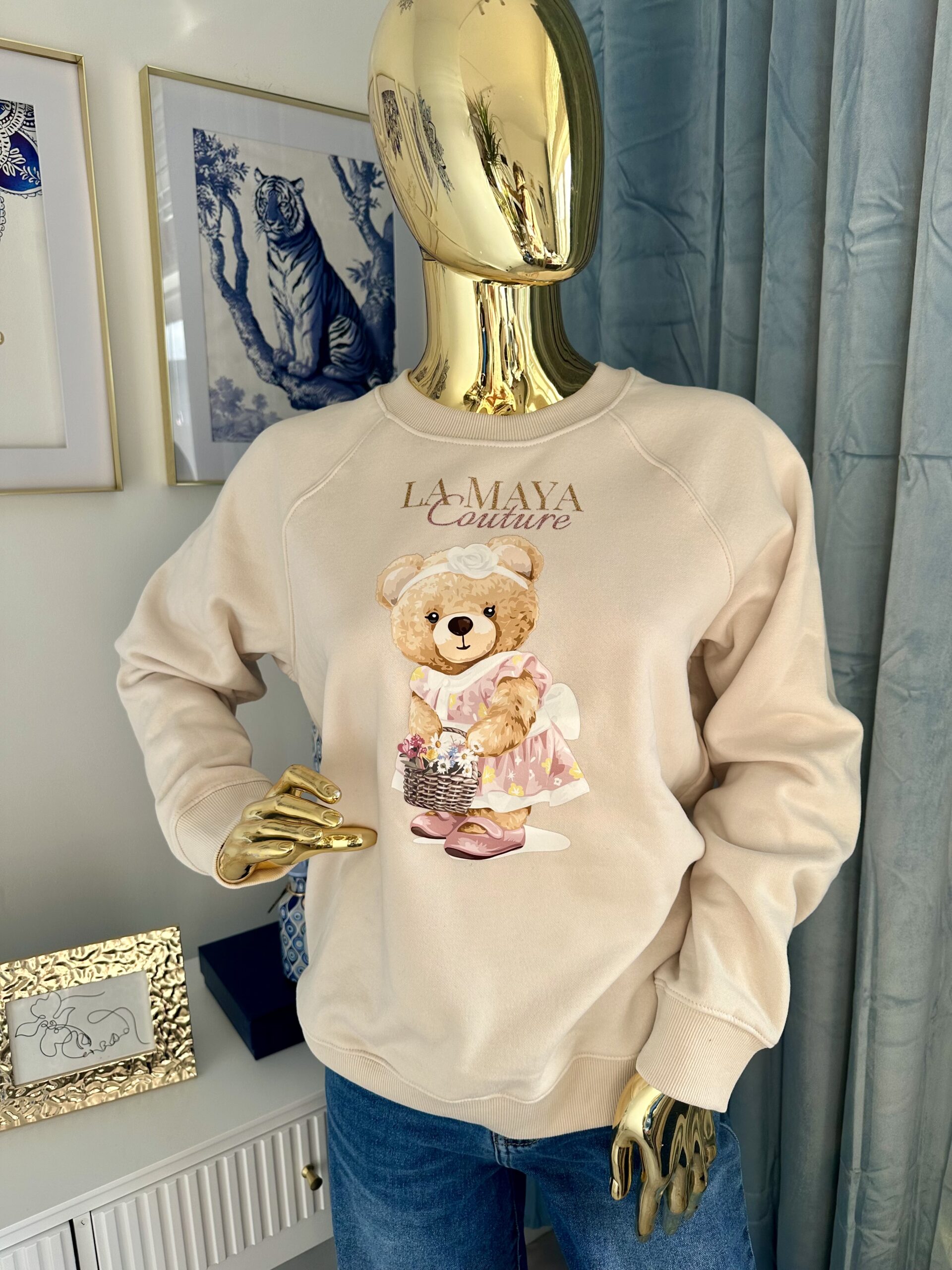 Beżowa bluza LILA bear - obrazek 4