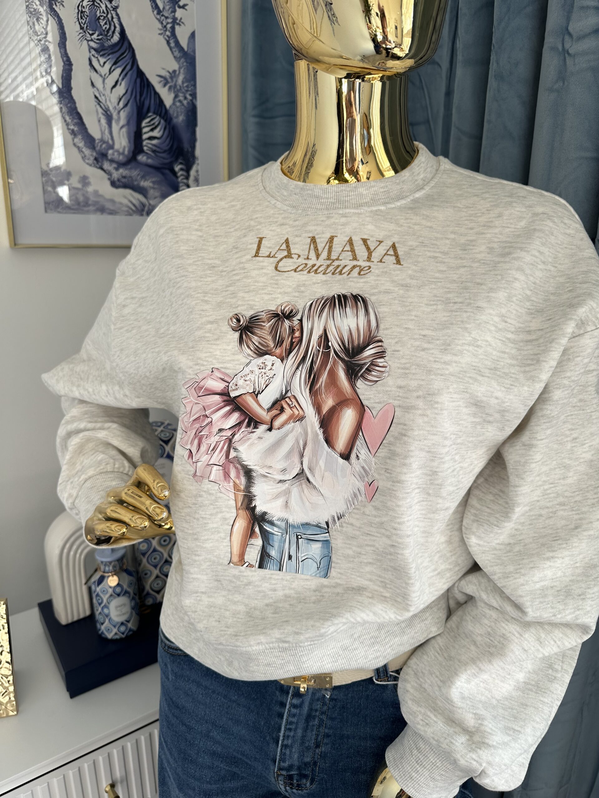 Szara bluza Mama i córka - obrazek 2