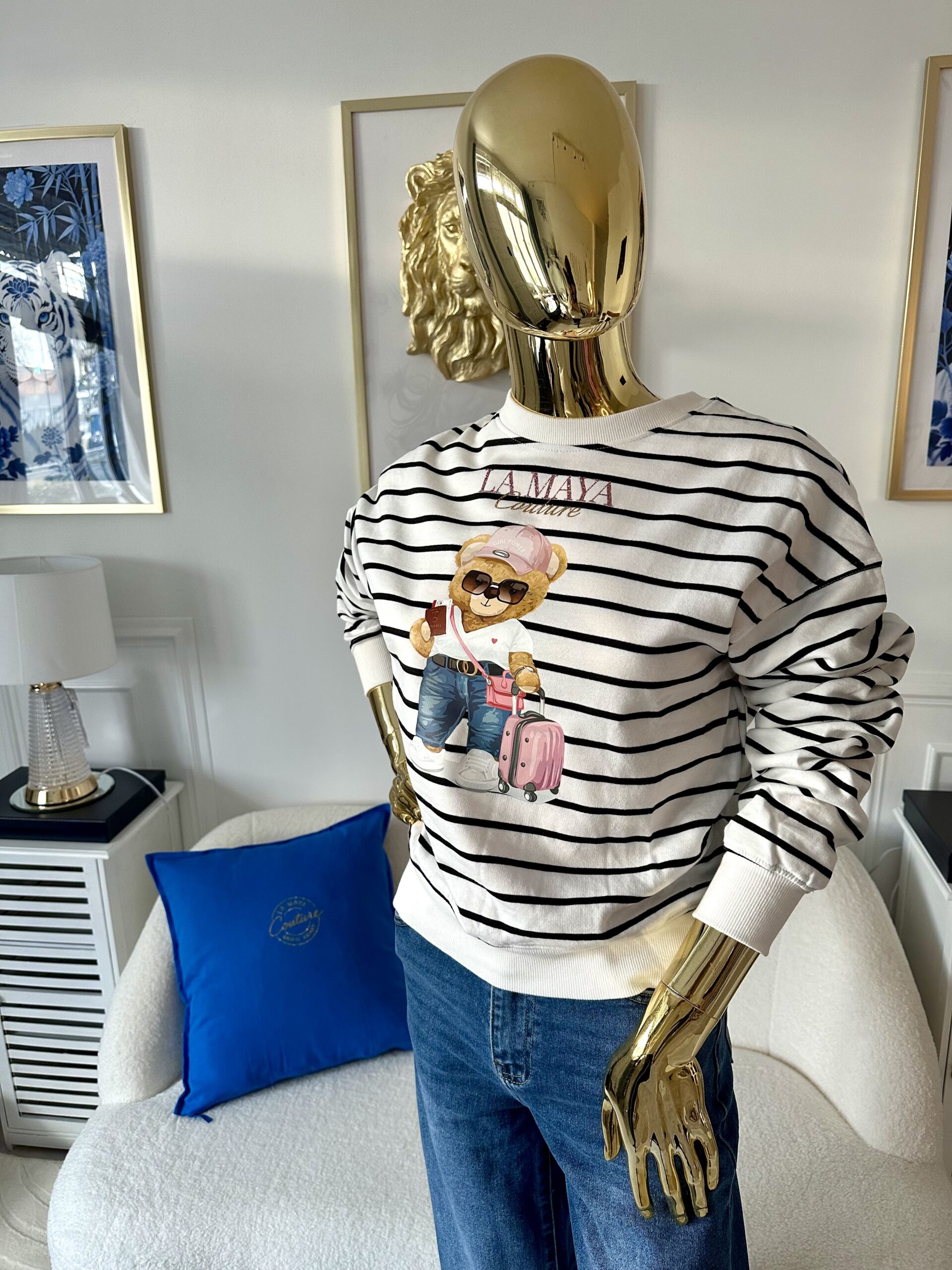 Bluza Maya w granatowe paski - obrazek 5