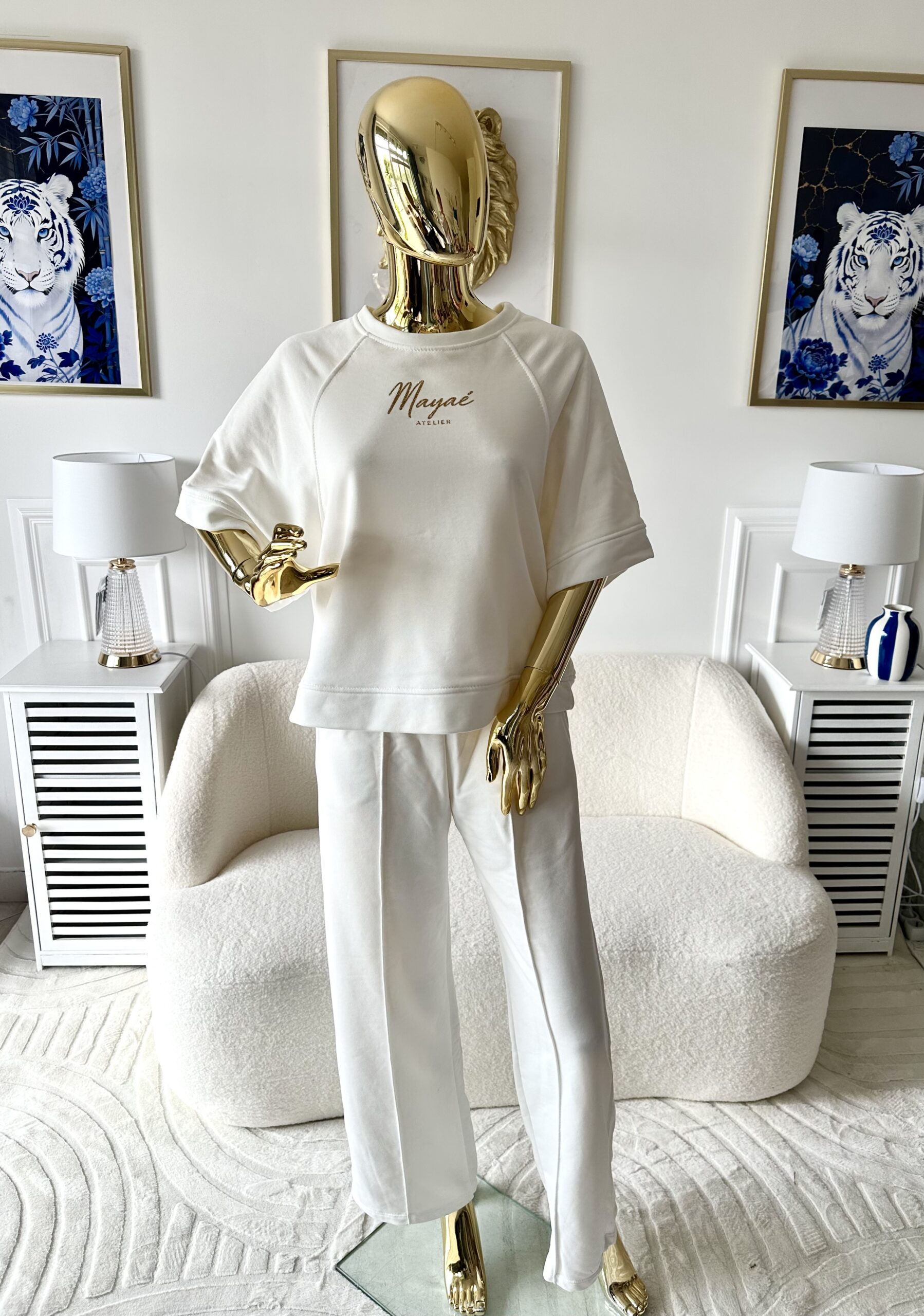 Komplet Mayaé City Chic bluza i spodnie biały - obrazek 7