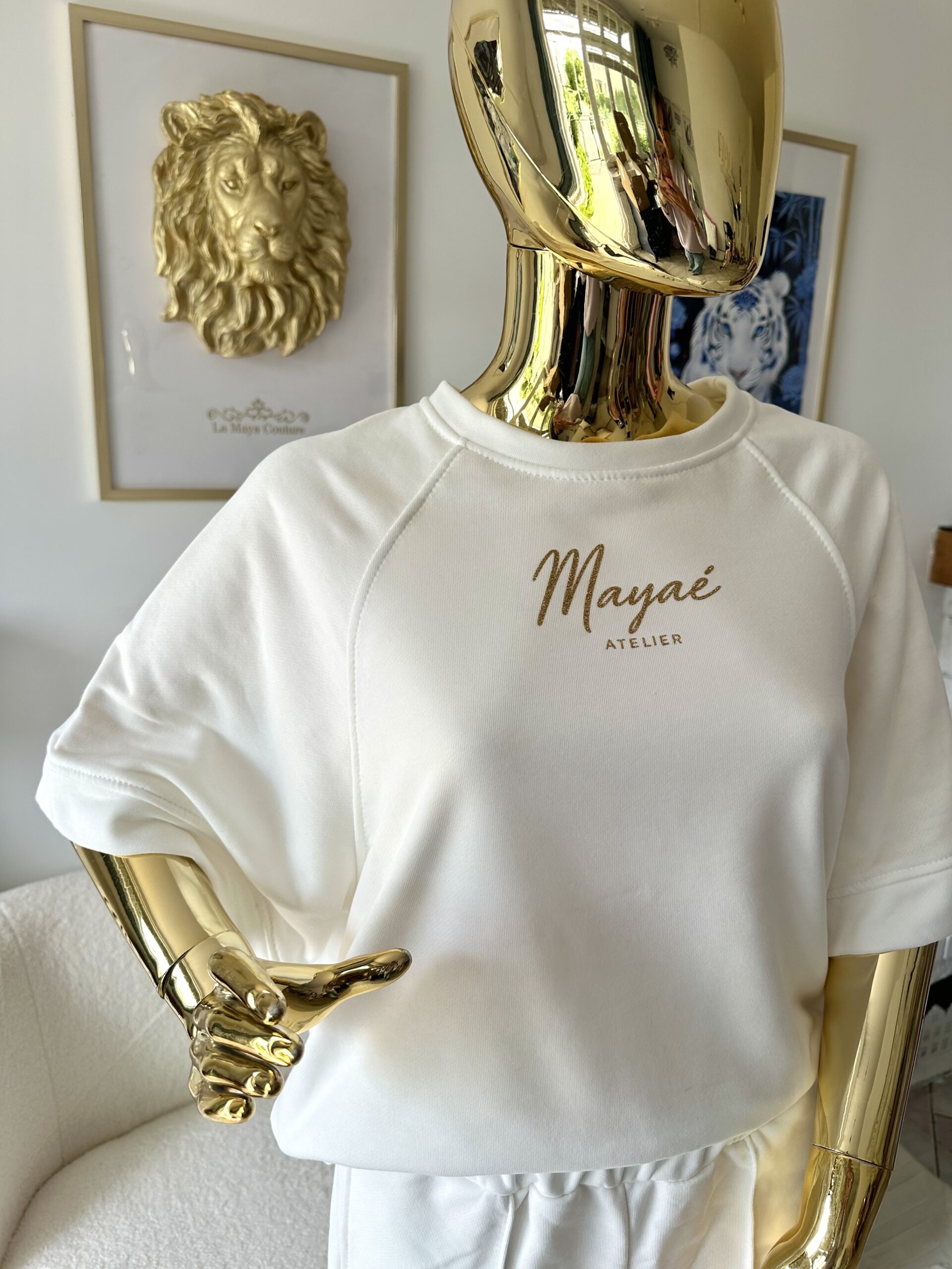 Komplet Mayaé City Chic bluza i spodnie biały - obrazek 3
