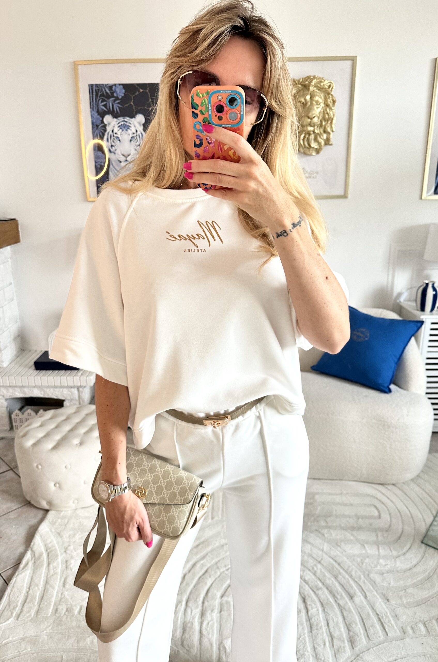 Komplet Mayaé City Chic bluza i spodnie biały - obrazek 4