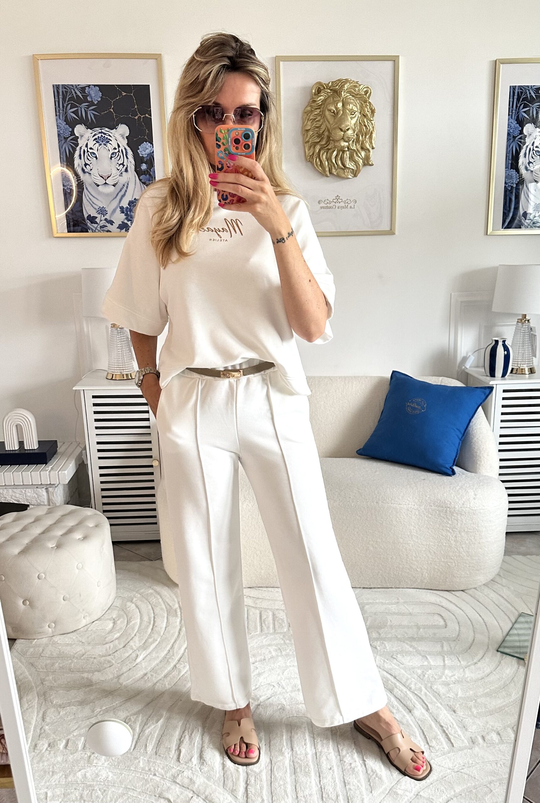 Komplet Mayaé City Chic bluza i spodnie biały - obrazek 6