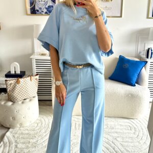 Komplet Mayaé City Chic bluza i spodnie niebieski