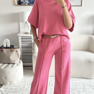 Komplet Mayaé City Chic bluza i spodnie różowy