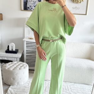 Komplet Mayaé City Chic bluza i spodnie limonka