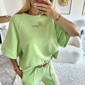 Komplet Mayaé City Chic bluza i spodnie limonka